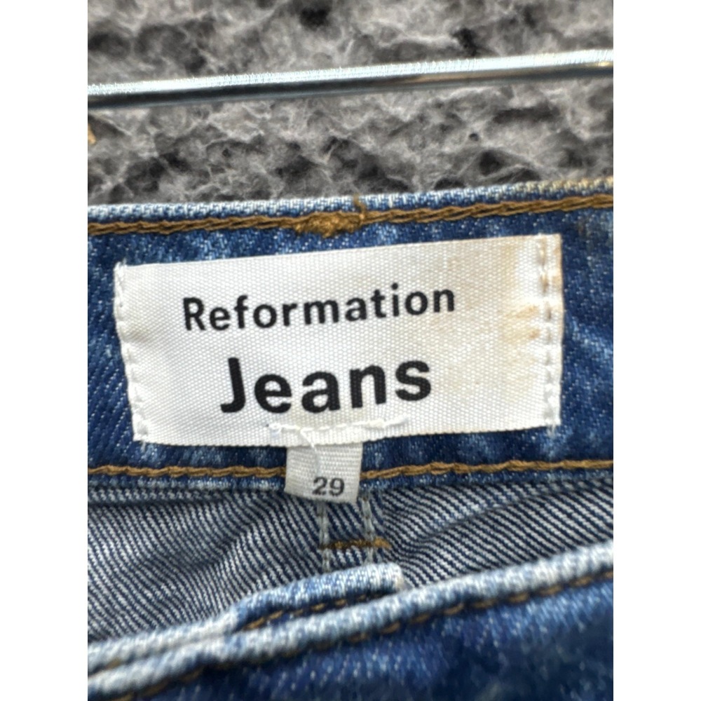 Reformation Cary Low Rise Slouchy Wide Leg Jeans Dark Wash Blue Womens Size 29 - Picture 8 of 15